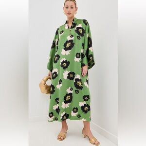 La Vie Style House Floral Green Maxi Dress one size NWT